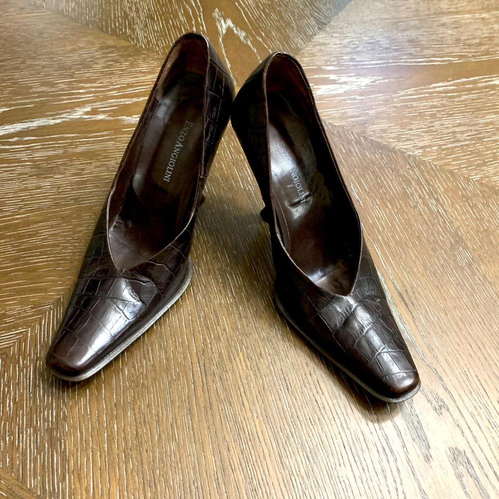 Vintage 90’s Enzo Angiolini brown all leather heel Size 7
